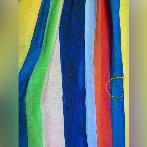 MARA HOFFMAN ORGANIC LINEN ANKLE DRESS TIE FRONT STRIPES SIZE 2 - Picture 10 of 10